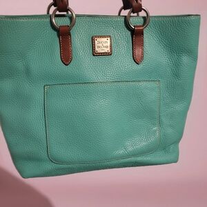 Dooney & Bourke Teal Leather Tote Bag